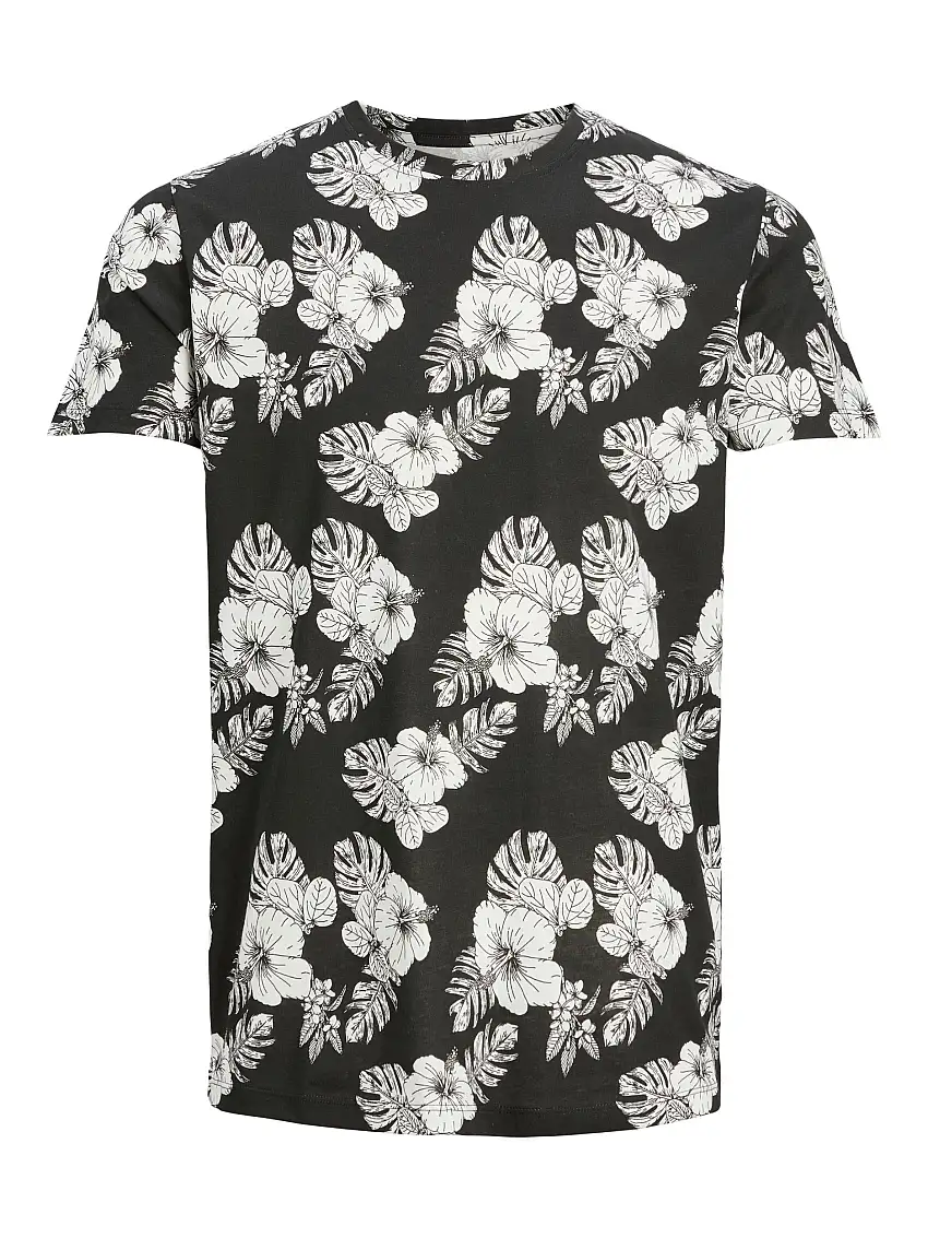 Jjtropicana Aop Tee Ss Crew Neck Black