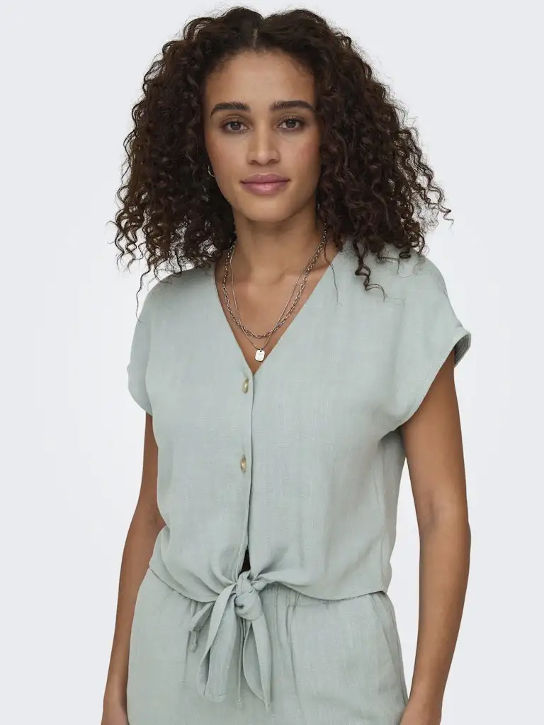 Onlsiesta Ss Knot Lin Bl Shirt Pnt Noos 15322270 Only Abyss
