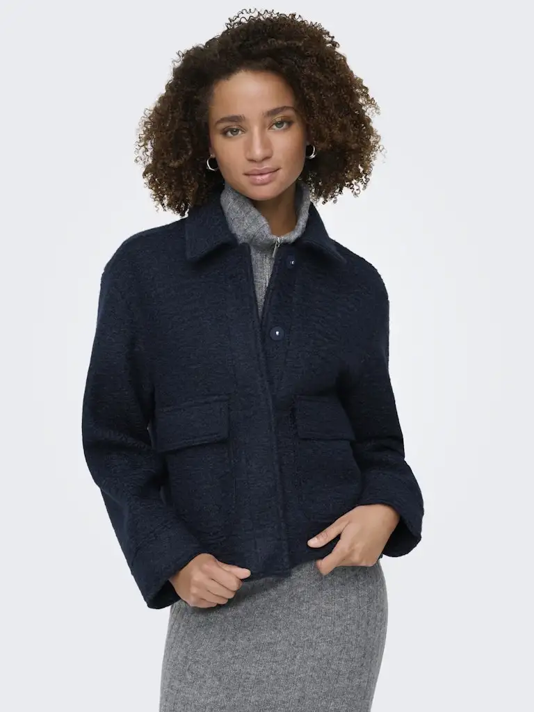 ONLSANNE BOUCLE SHORT JACKET BF OTW 15358870 Night Sky Only
