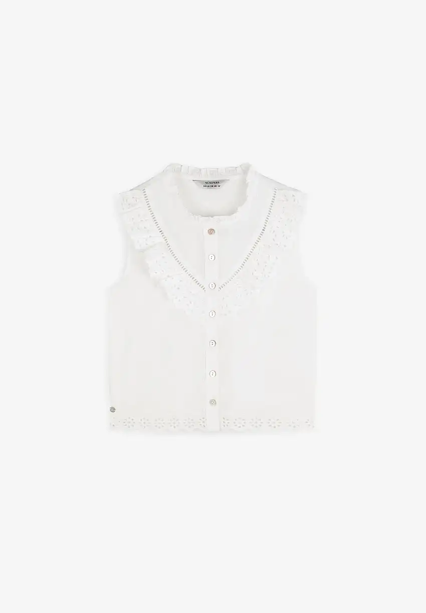 BLUSA DETALLE VOLANTE BORDADO