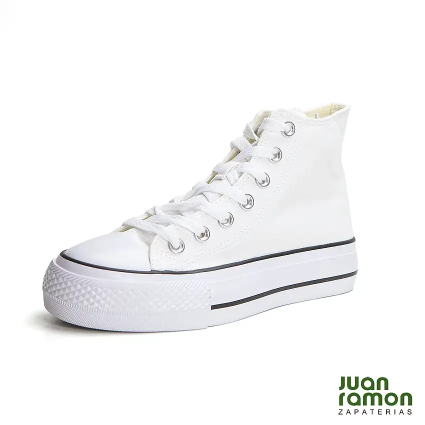 ANDY AZ1002 Bota lona all-star plataforma blanco