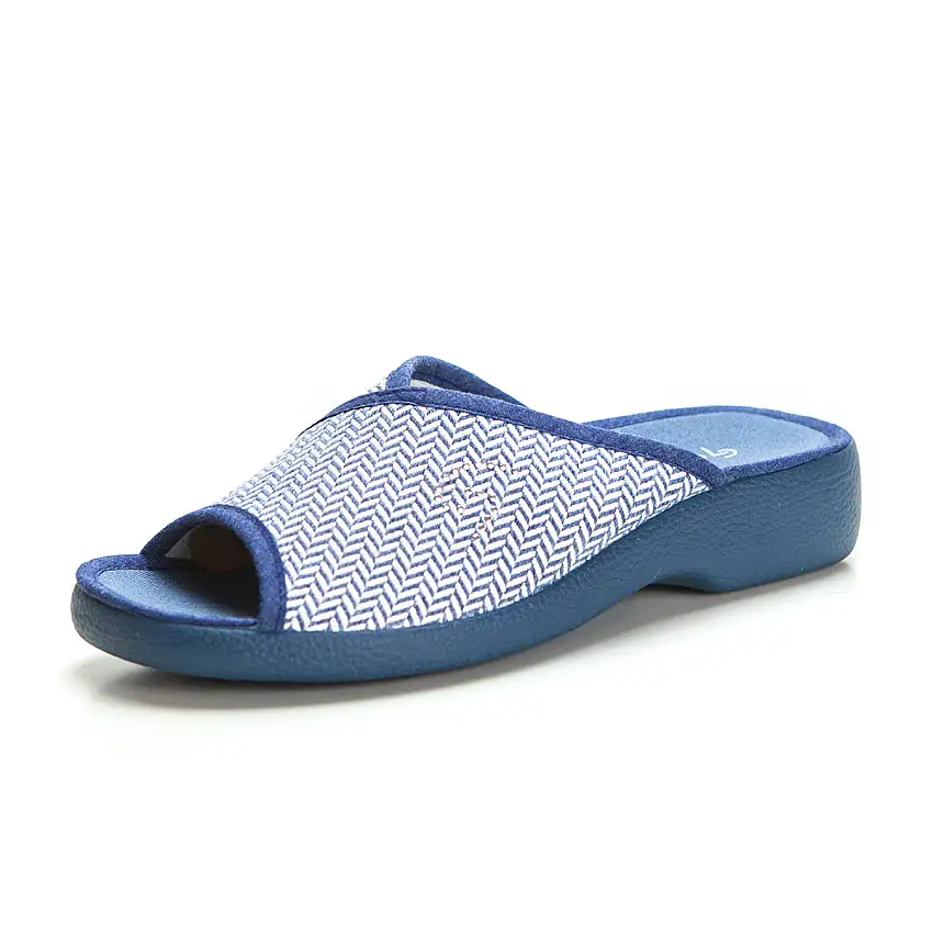 Garzón 3258.153 Zapatilla de estar por casa destalonada cuña baja índigo