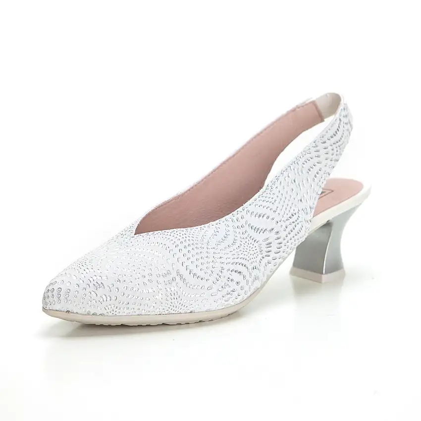 Pitillos 5750 Zapato de salón abierto de talón tacón medio plata