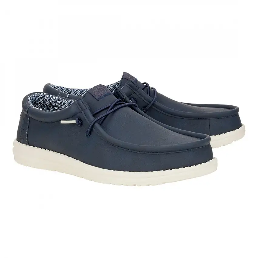 HEYDUDE Wally Classic Mocasín tipo wallaby con cordones marino