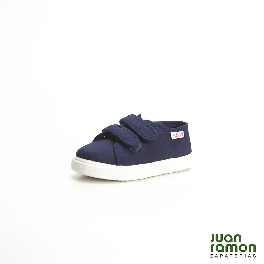 VUL.LADI 445-051 Zapatilla de lona niño con velcro marino