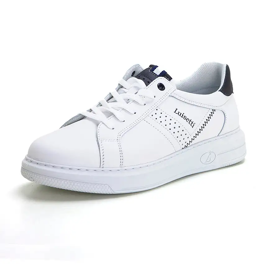 Luisetti 39000NA Zapatilla clásica de piel blanco.