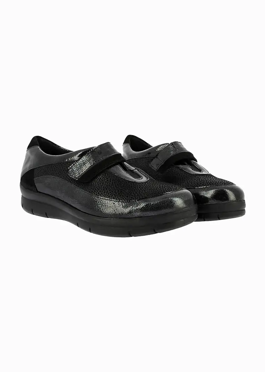 Doctor Cutillas 75605 Zapato confort velcro charol negro