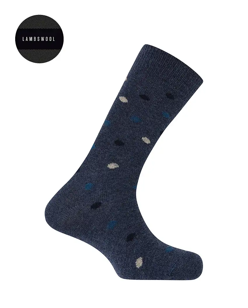 Punto Blanco 7705410 Calcetines de lambswool - lunares azul