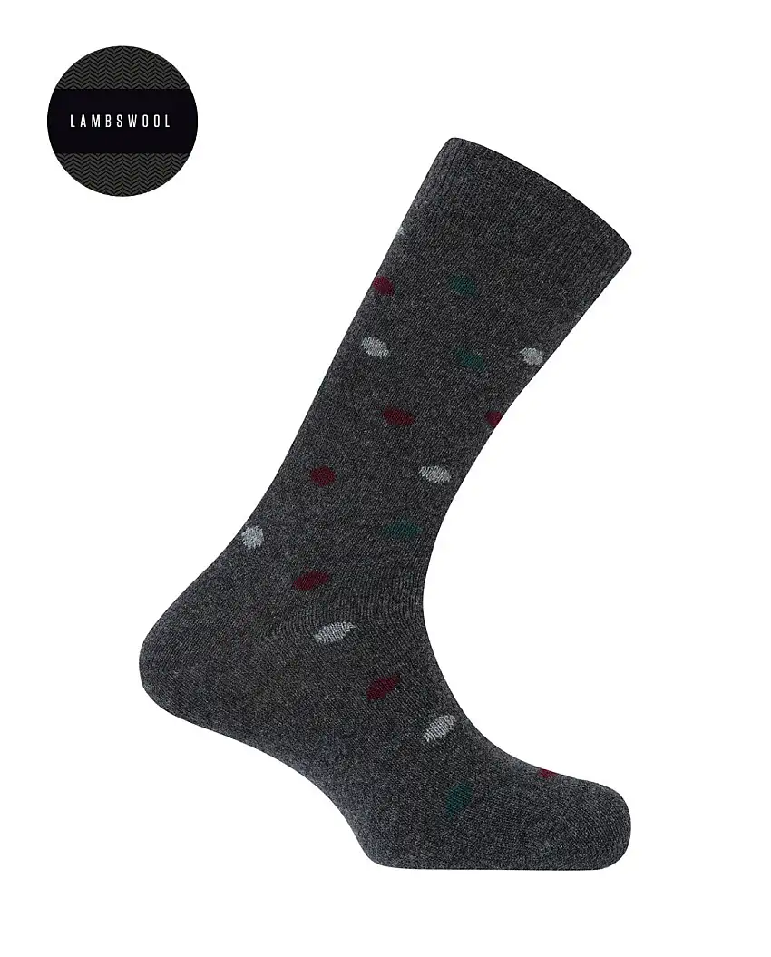 Punto Blanco 7705410 Calcetines de lambswool - lunares gris