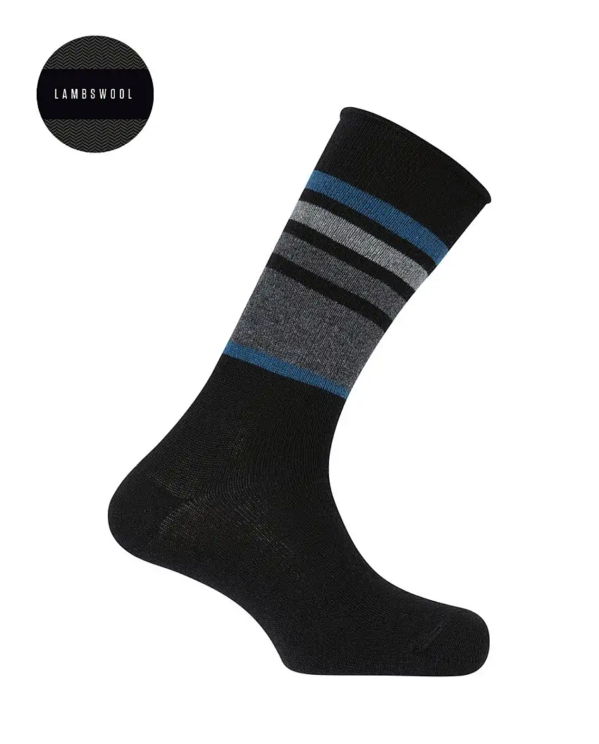 Punto Blanco 7705410 Calcetines de lambswool roulé - rayas negro