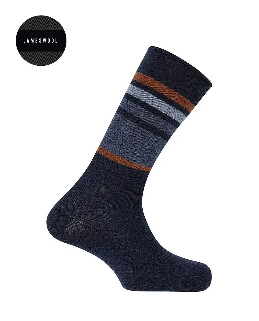 Punto Blanco 7705410 Calcetines de lambswool roulé - rayas marino