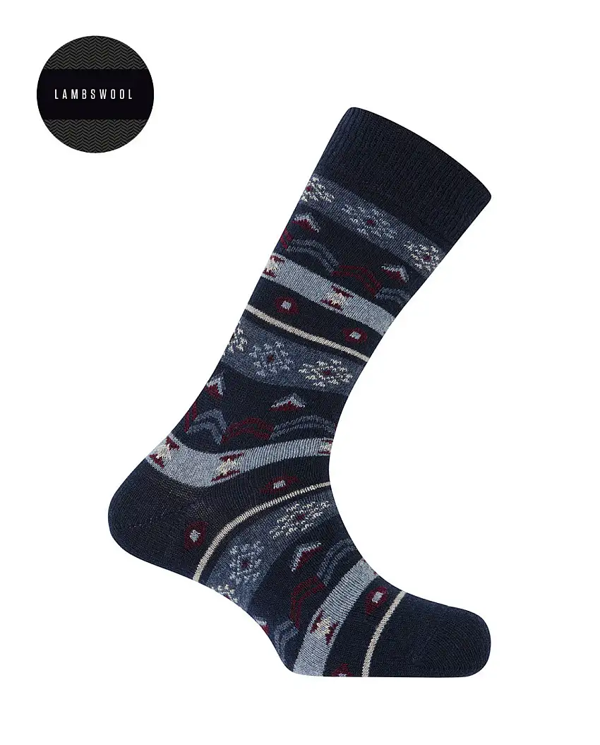 Punto Blanco 7705410 Calcetines de lambswool cenefas marino