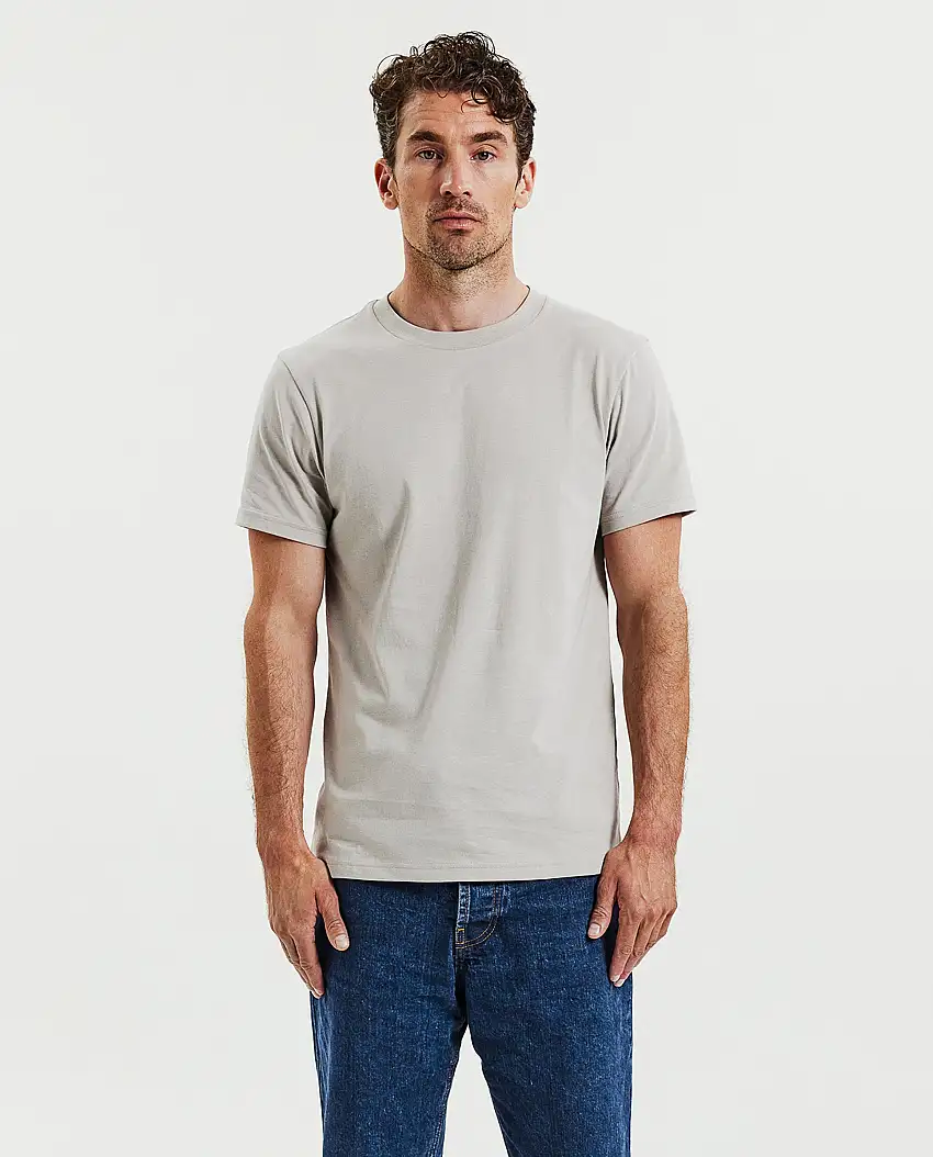 Camiseta cuello caja algodón orgánico beige
