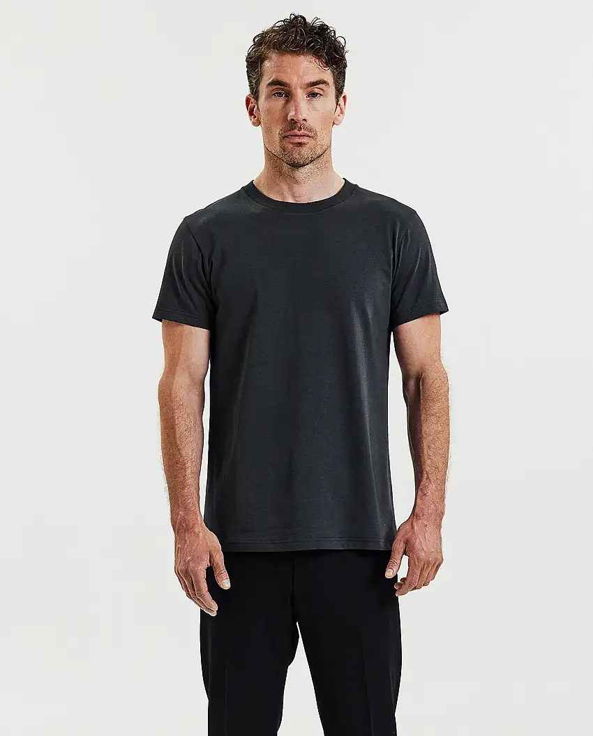 Camiseta cuello caja algodón orgánico grafito