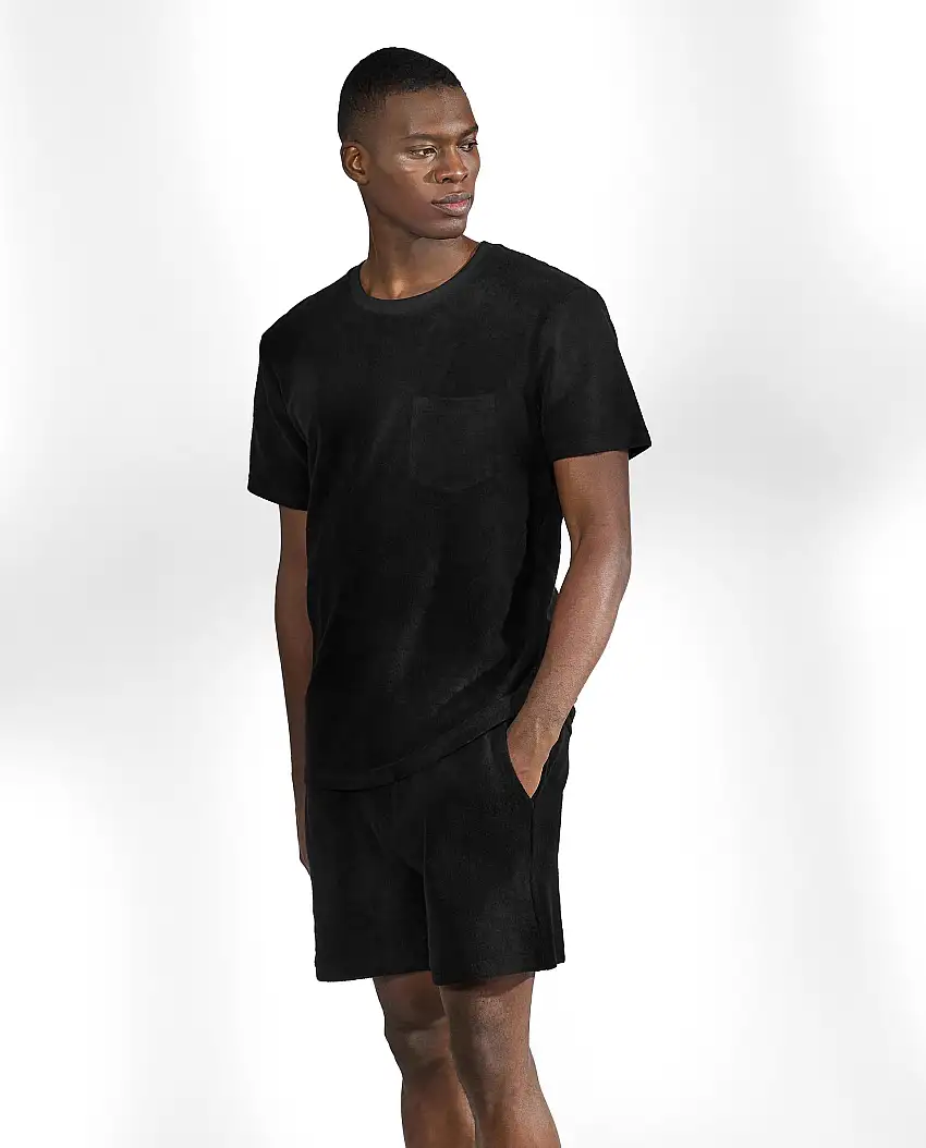 Camiseta algodón de rizo orgánico negro
