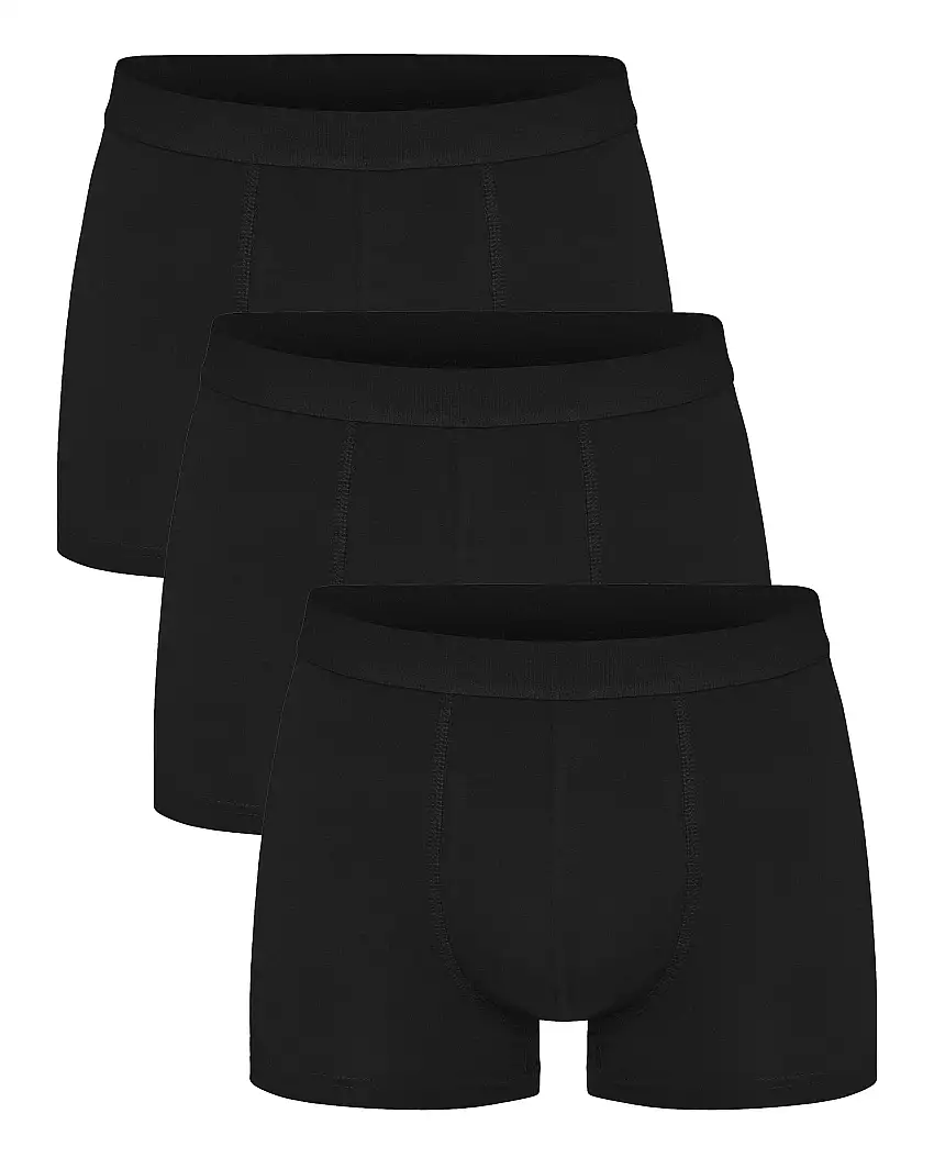 Pack 3 boxer trunk de algodón orgánico negro