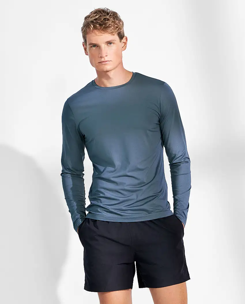 Camiseta active deportiva de manga larga azul