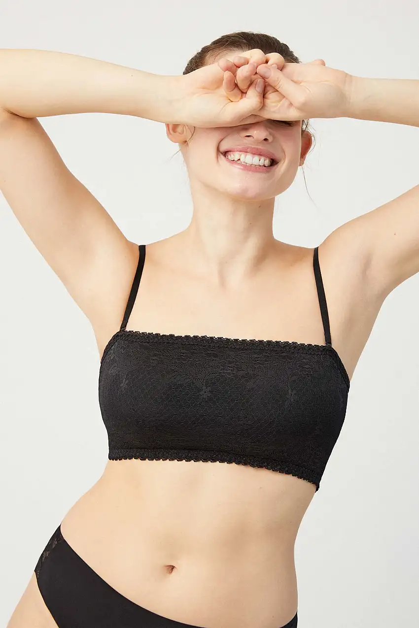 Bandeau sin tirantes-multiposición negro