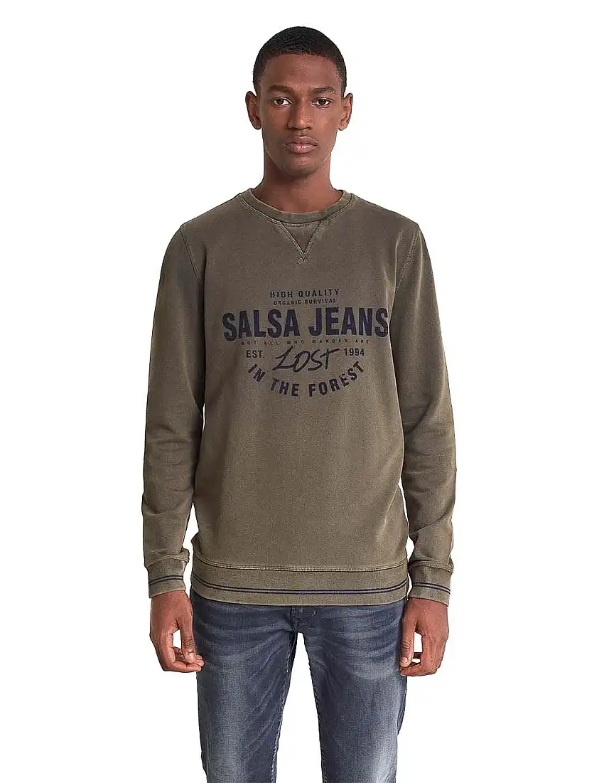 Sudadera Salsa Jeans Logo Verde
