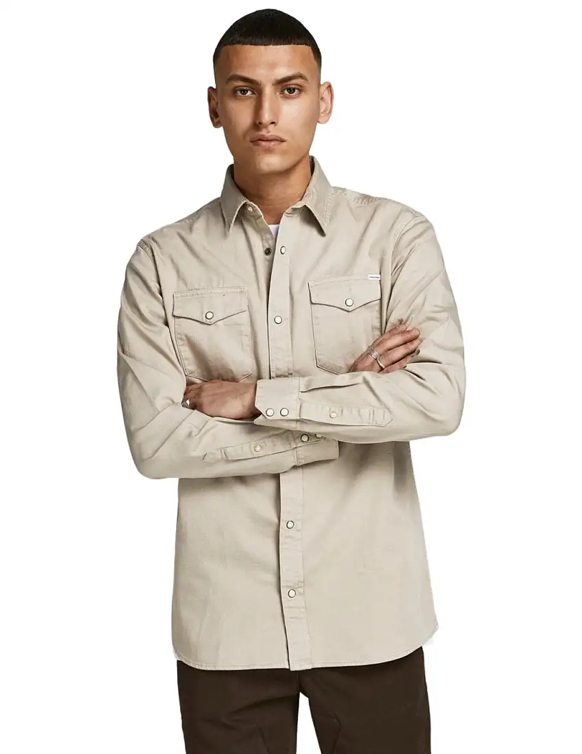 Camisa vaquera Jack and Jones Beige