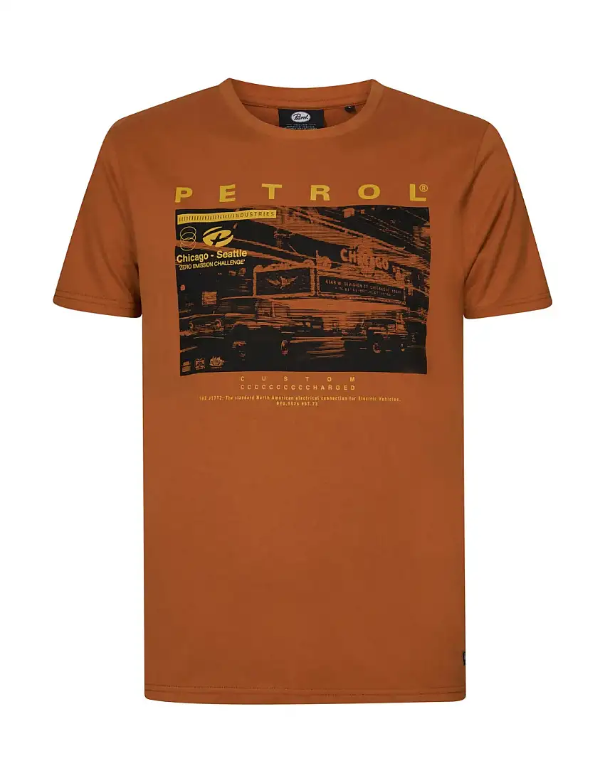 Camiseta Manga Corta Petrol Industries Marrón TSR148