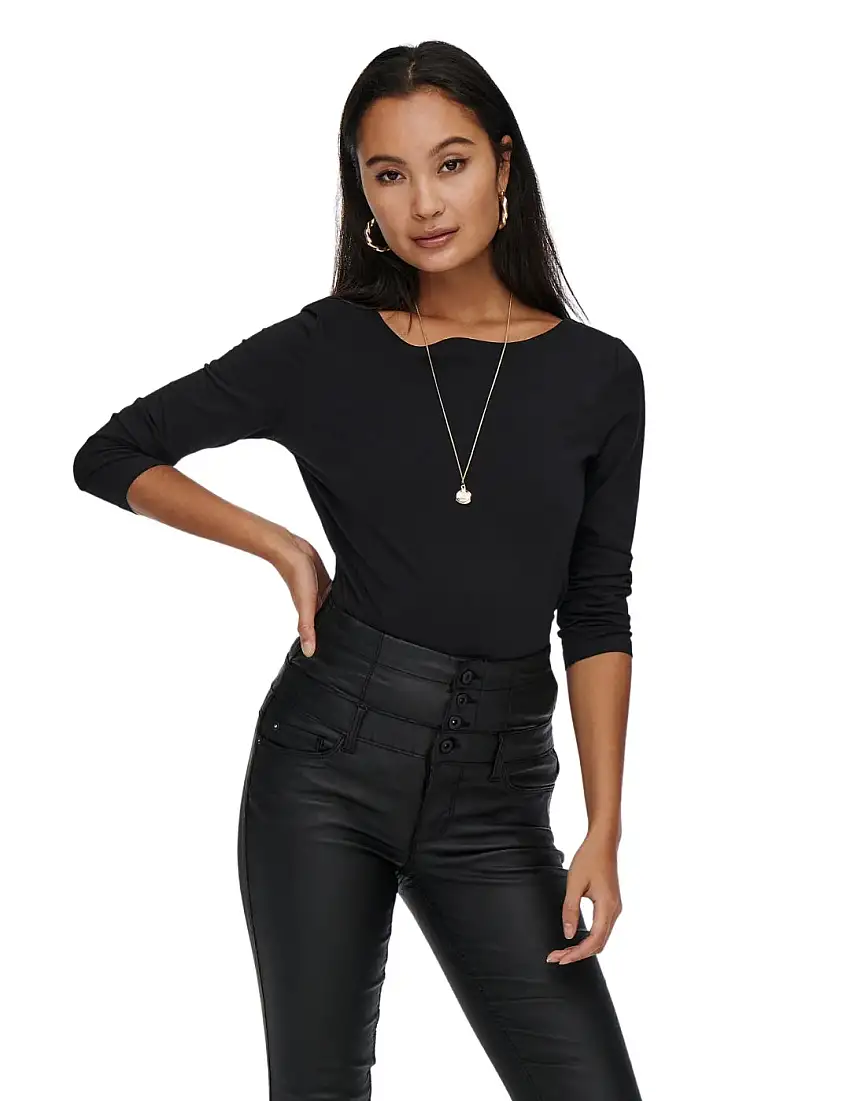 Top Cuello Barco Only Fifi Negro
