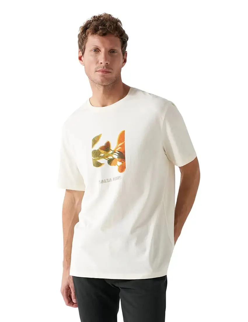 Camiseta Branding Estampado Salsa Beige