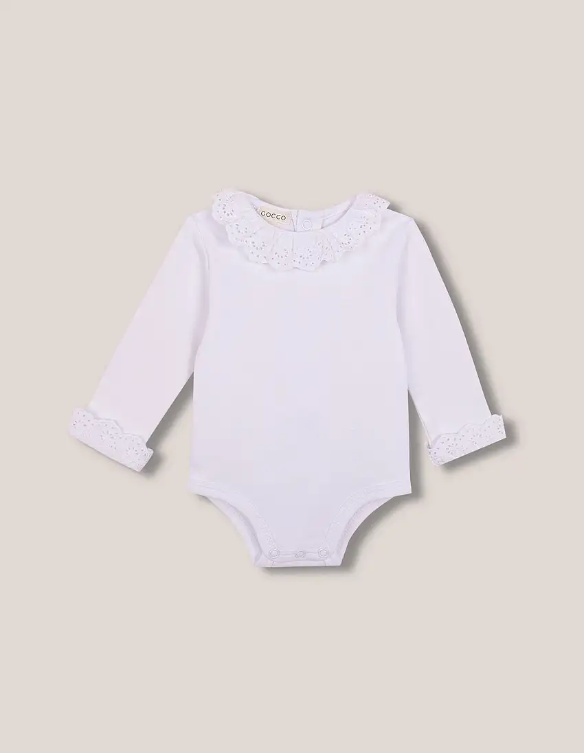 Body manga larga gola blanco