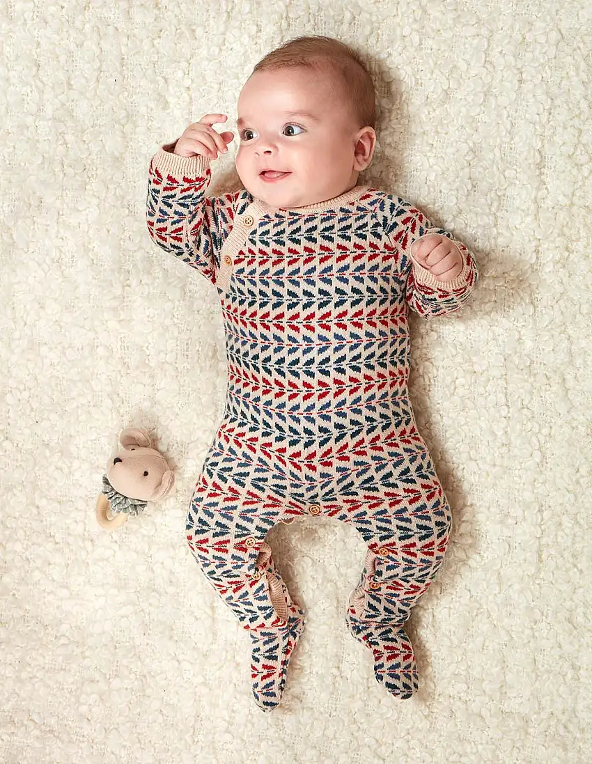 Pelele de jacquard con lana rojo