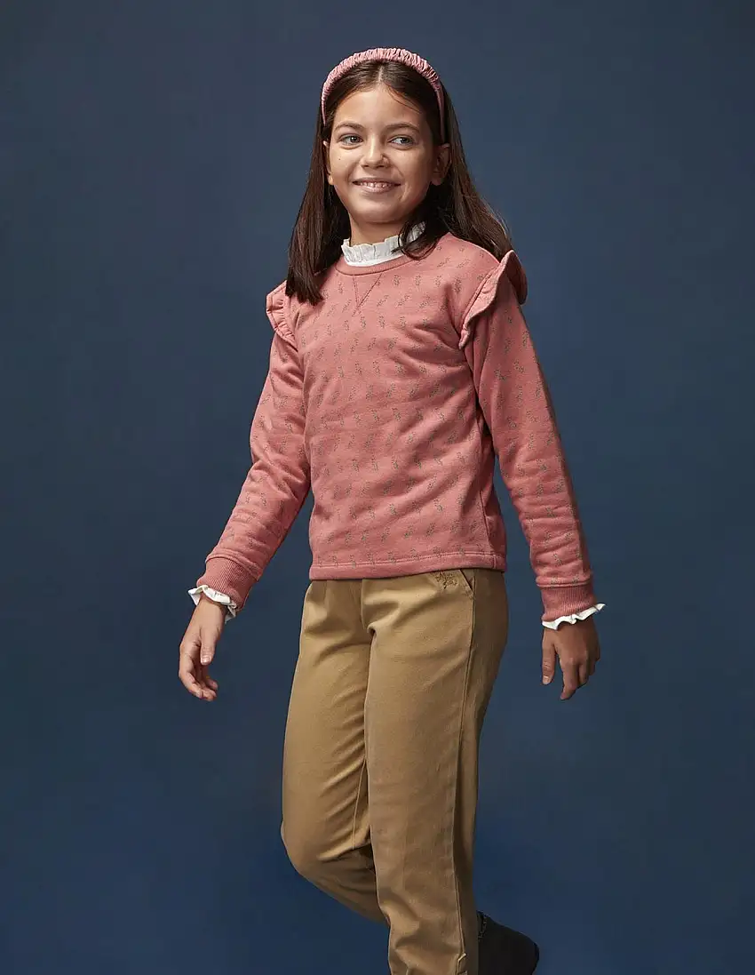 Sudadera estampada rosa