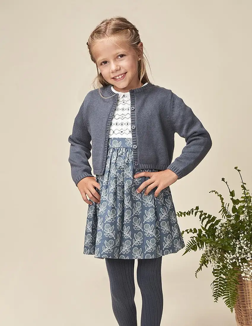 Chaqueta básica con lana azul claro