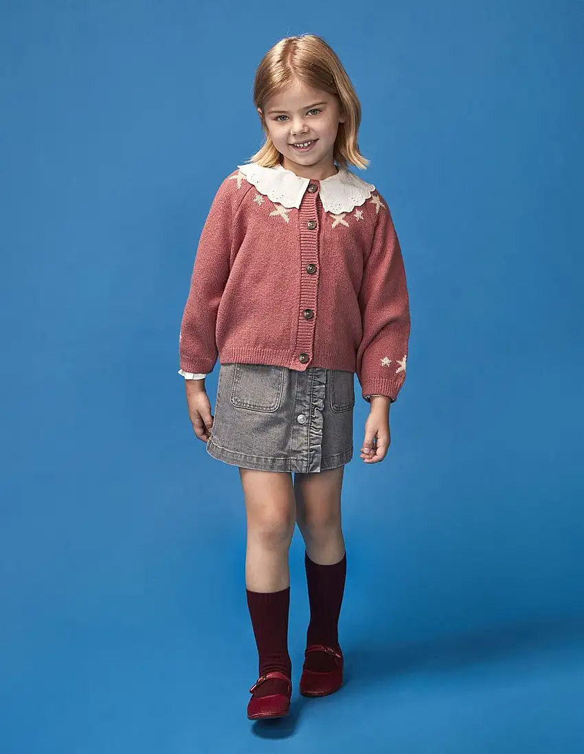 Chaqueta con estrellas rosa