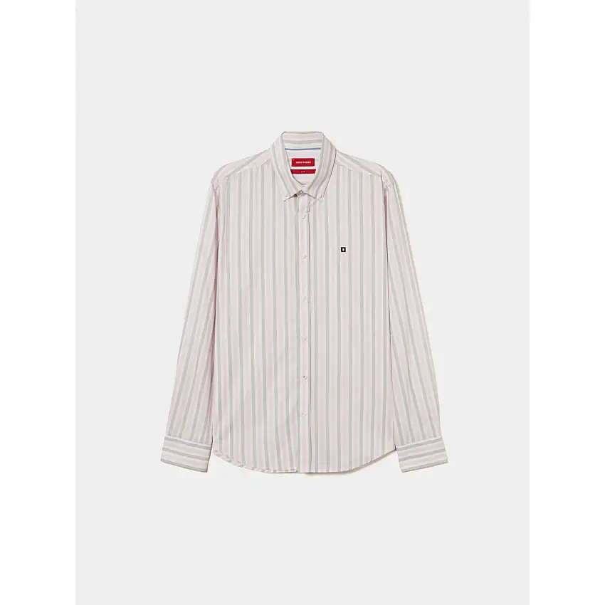 Camisa slim fit popelina rayas