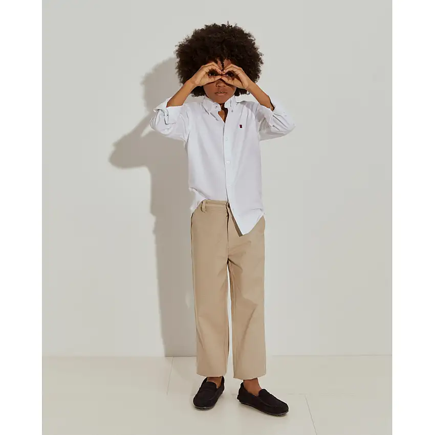 pantalones pied de poule de popelina