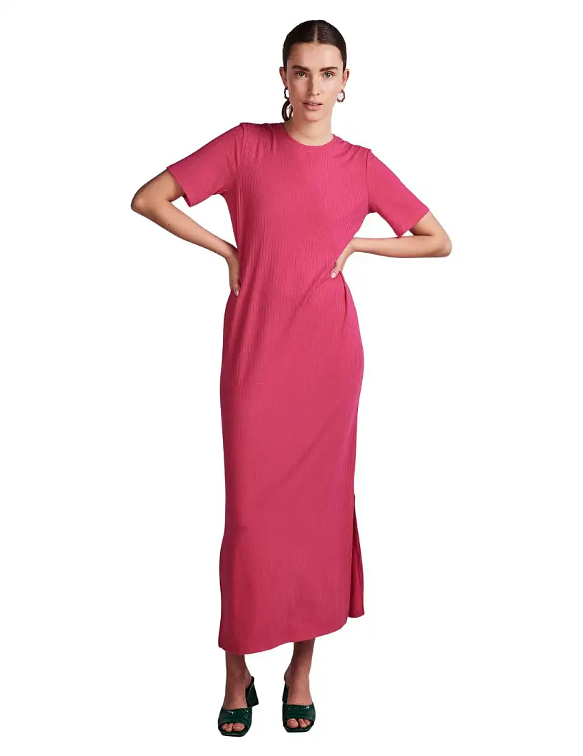 Vestido largo Pieces Kylie Fucsia