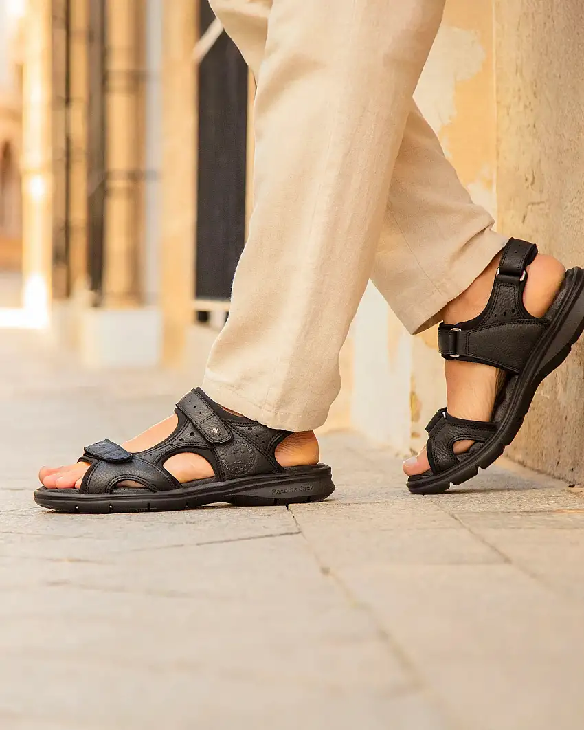Sandalias de piel Salton con forro de lycra y cierre de velcro