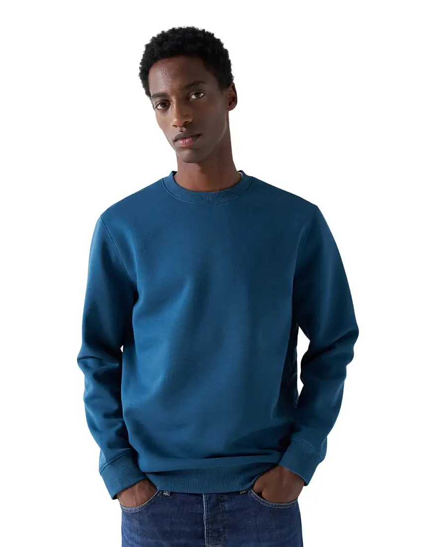 Sudadera Detalle Acolchado Salsa Azul