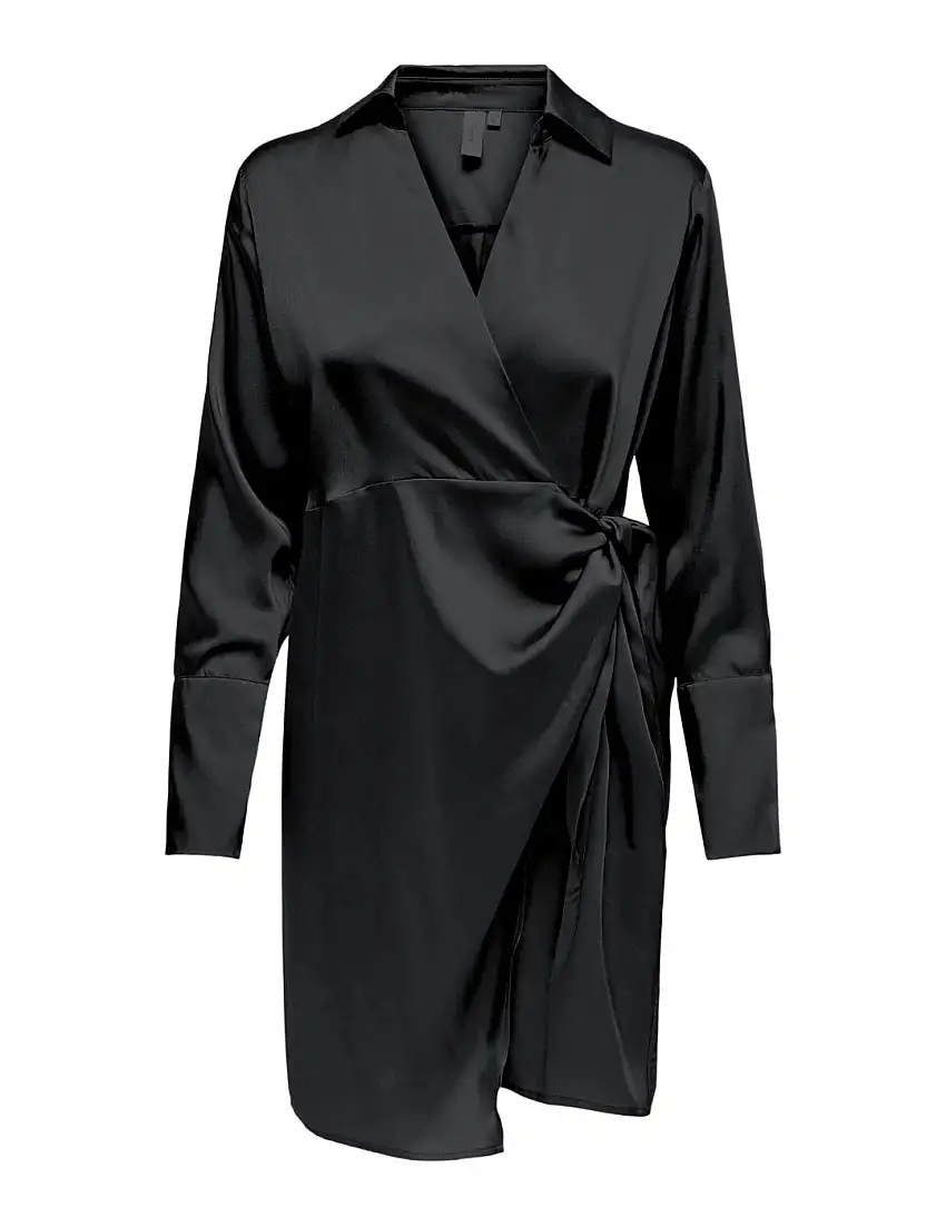 Vestido Cruzado Satinado Only Onlsuzzete Negro