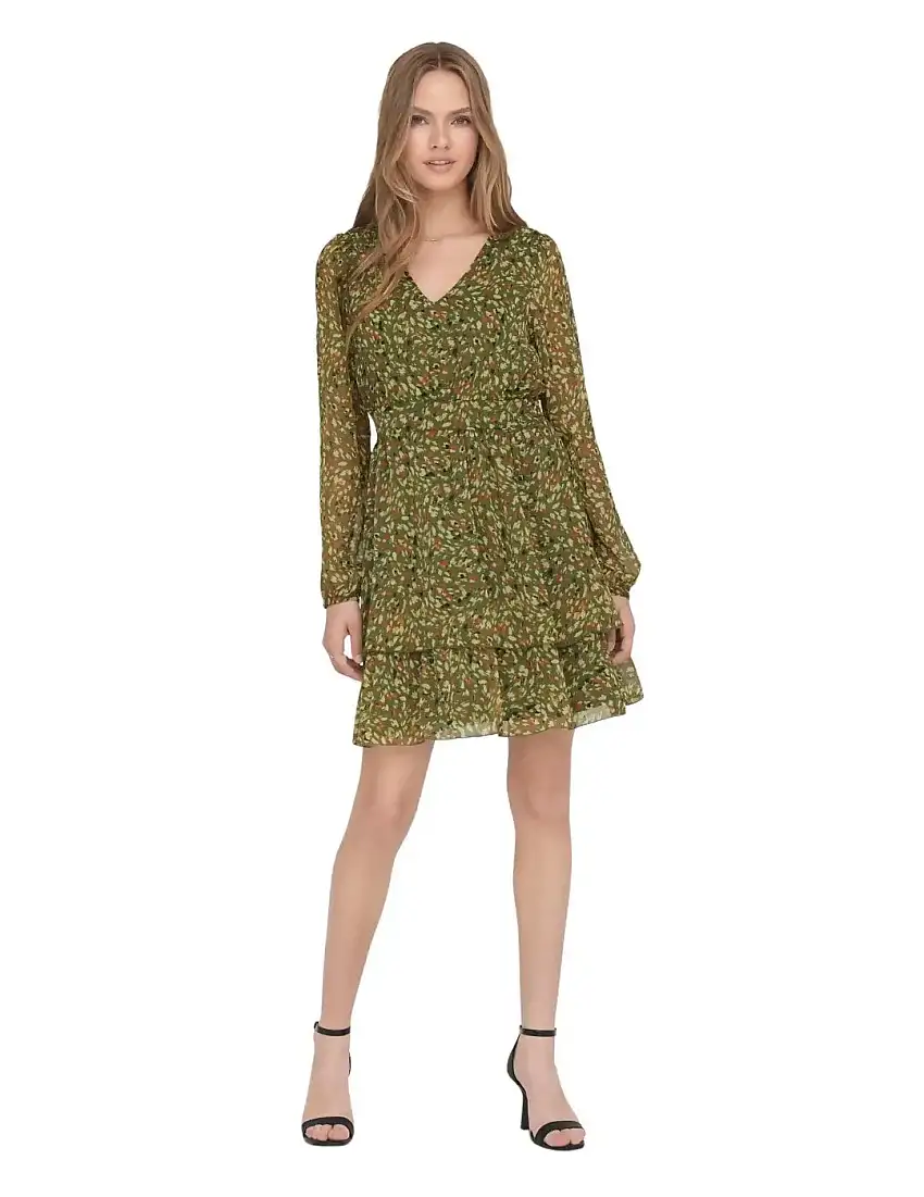 Vestido Cuello Pico Only Adele Verde