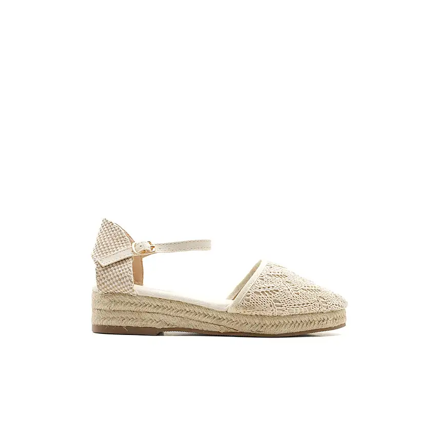 Alpargata esparteña crochet beige