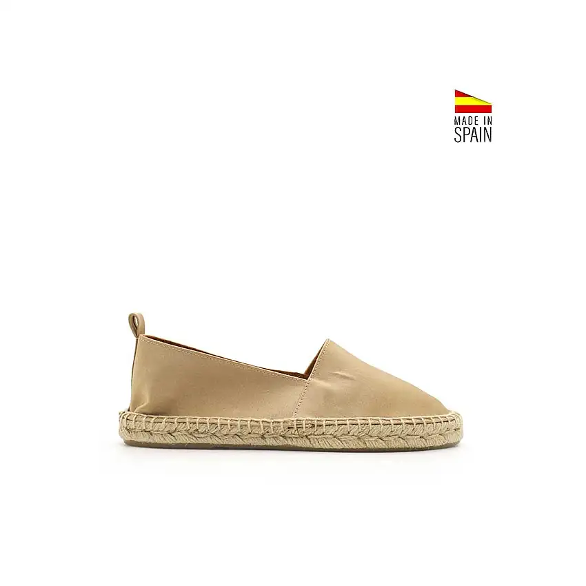Alpargata plana raso beige