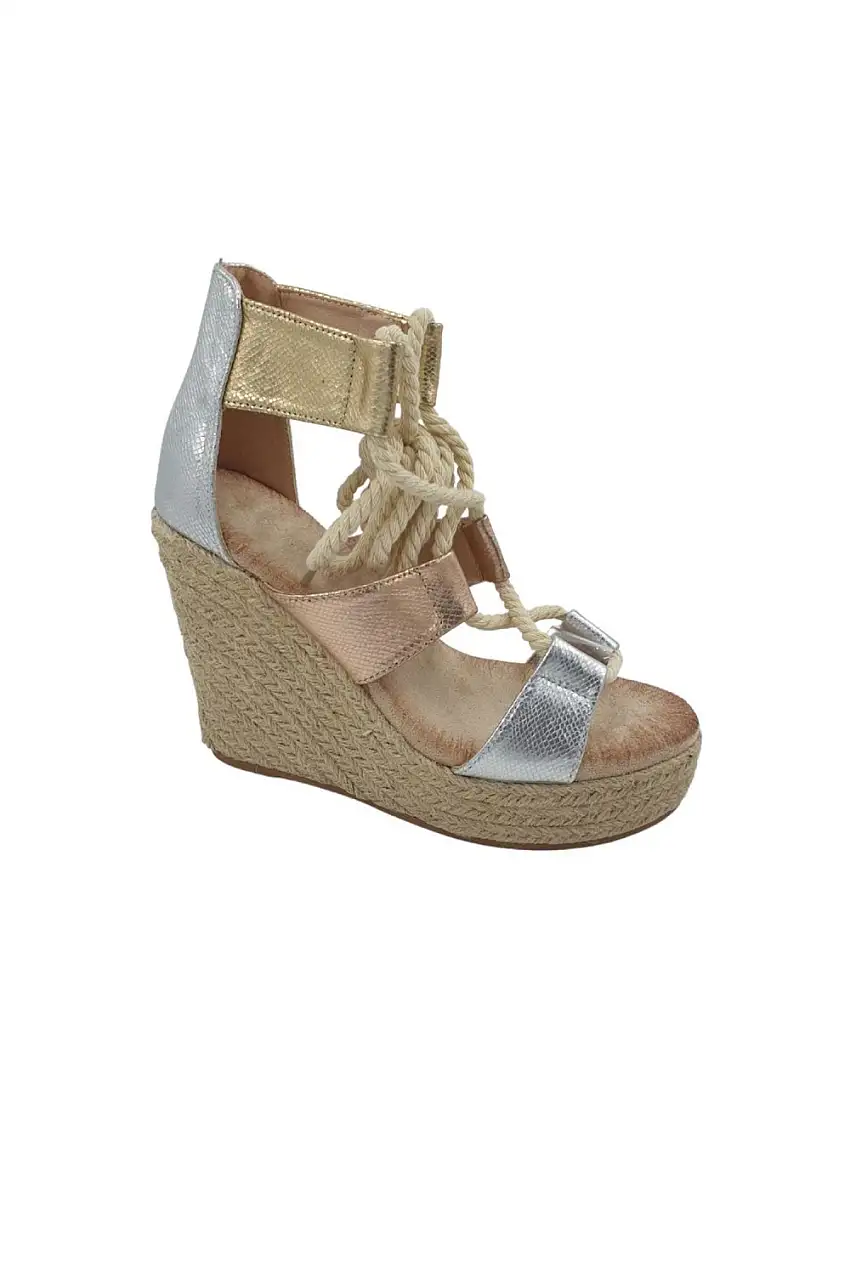 Alpargatas esparto Mujer Buanarotti plata db-2359