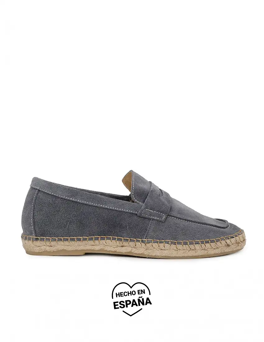Alpargatas Mocasín Serraje Azul Ceniza PERA LIMONERA