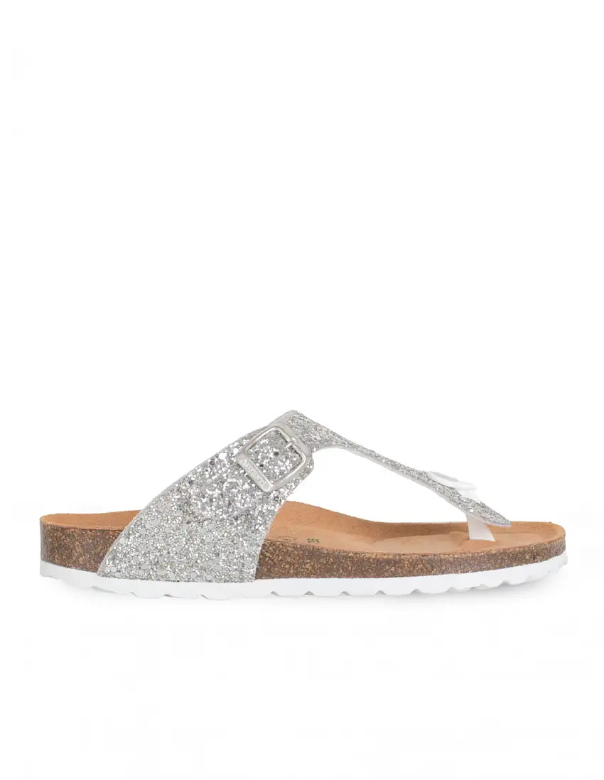 AUTENTI Sandalias Bio Glitter Plata