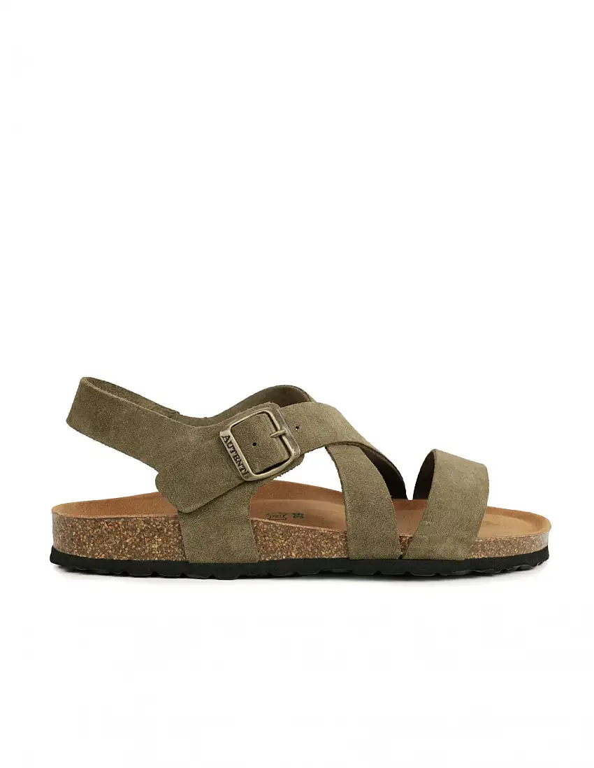 AUTENTI Sandalias Bio Hombre Tiras Verde