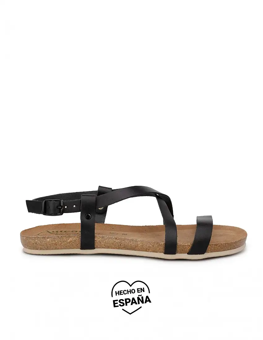 AUTENTI Sandalias Bio Tiras Finas Negras