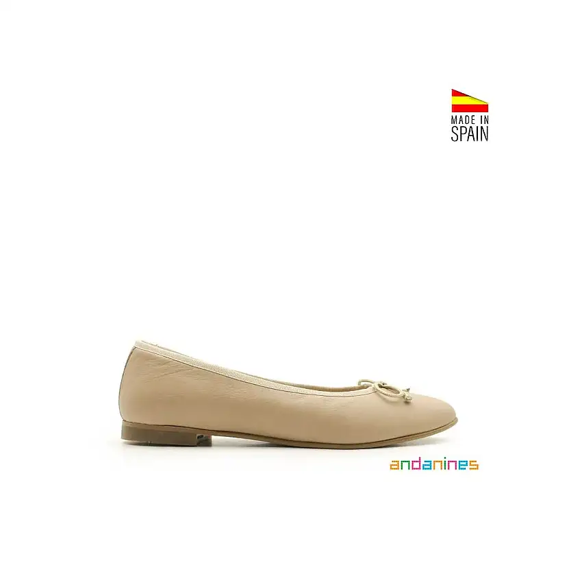 Bailarina beige piel clasica