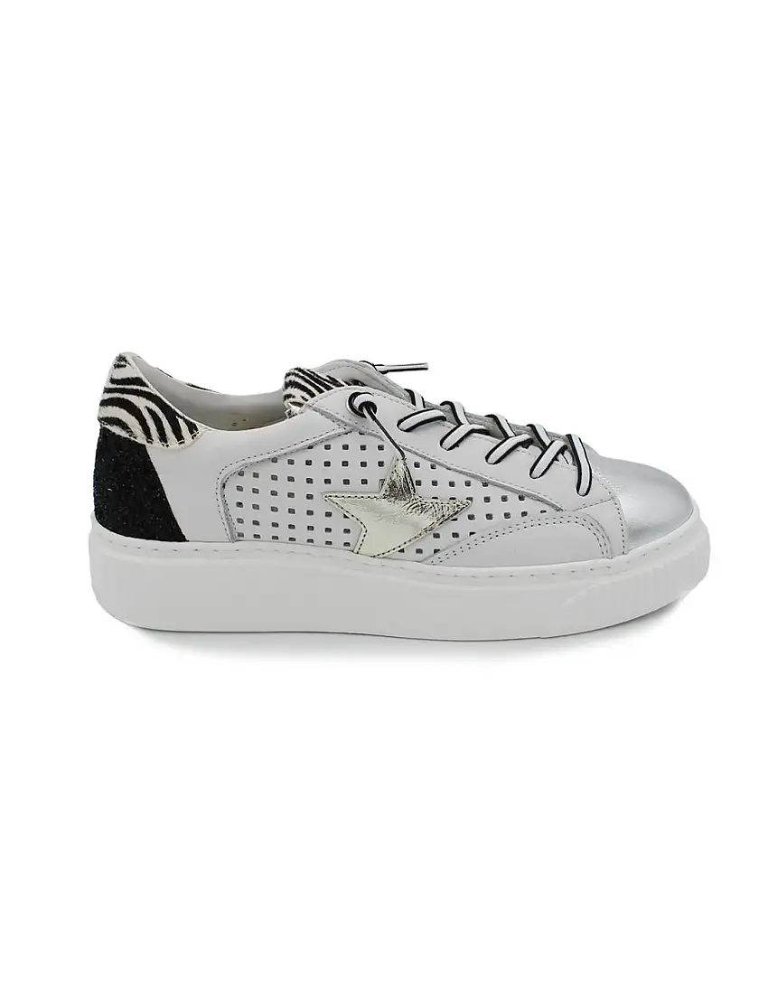 Bamba CETTI C-1345 SRA XL Blanca/ Cebra/ Metalica Mujer.
