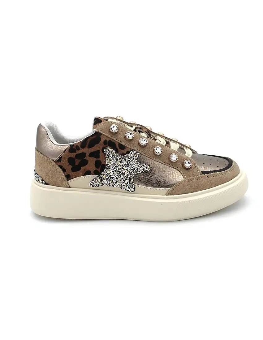 Bamba Piel Leopardo EXE CH3595A-61 Camel mujer.