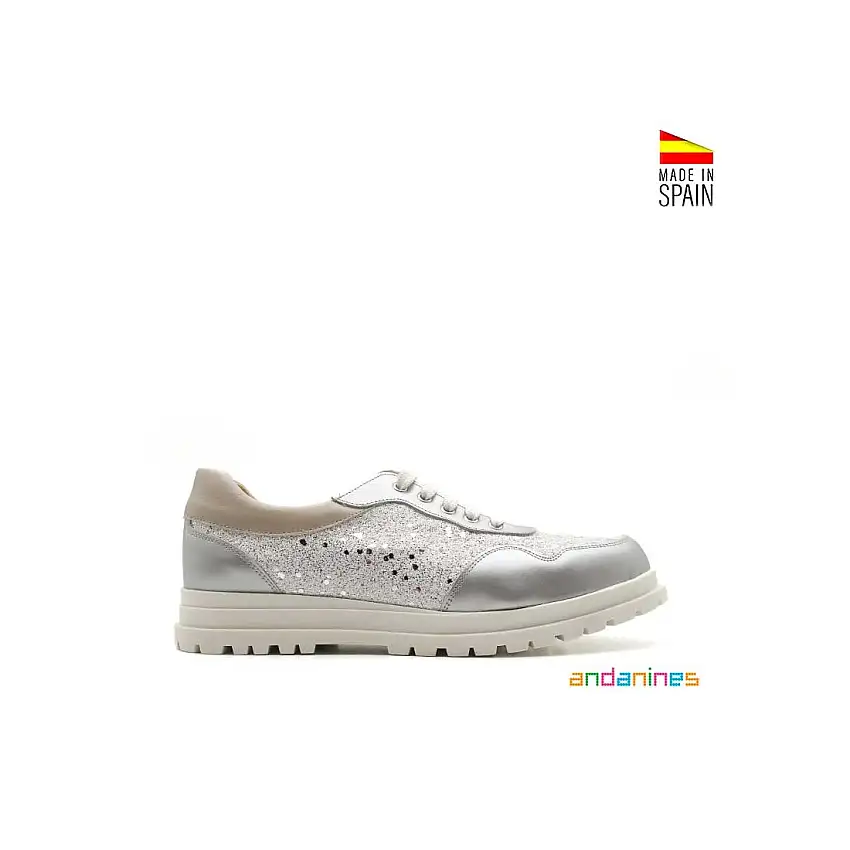 Bamba plata glitter Andanines